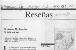 Pichilemu, mis fuentes de información  [artículo] Manuel Peña Muñoz.