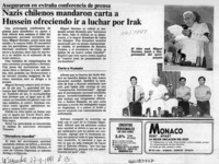 Nazis chilenos mandaron carta a Hussein ofreciendo ir a luchar por Irak  [artículo].