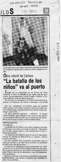 "La batalla de los niños" va al puerto  [artículo].
