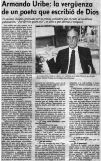 Armando Uribe, la vergüenza de un poeta que escribió de Dios