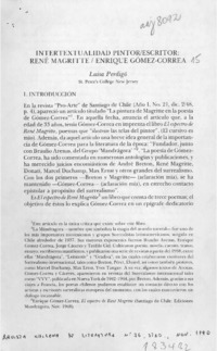 Intertextualidad pintorescritor; René Magritte/Enrique Gómez Correa