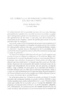 En torno a la autoridad narrativa en "Casa de campo"