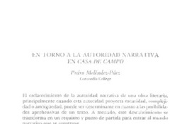 En torno a la autoridad narrativa en "Casa de campo"