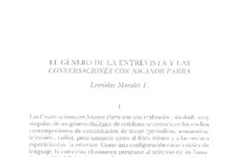 El género de la entrevista y las "Conversaciones con Nicanor Parra"