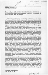 Hacia una democracia moderna, la opción parlamentaria  [artículo] Carlos Eduardo Mena K.