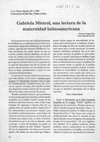Gabriela Mistral, una lectura de la maternidad latinoamericana  [artículo] Esteban Vergara Báez.