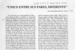 "Unico entre sus pares, diferente"  [artículo] Myriam Bustos Arratia.