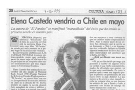 Elena Castedo vendría a Chile en mayo  [artículo].