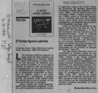 El Partido Agrario-Laborista  [artículo] Bernardino Bravo Lira.