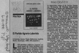 El Partido Agrario-Laborista  [artículo] Bernardino Bravo Lira.