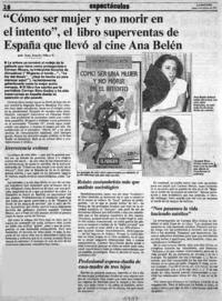 "Cómo ser mujer y no morir en el intento", el libro superventas de España que llevó al cine Ana Belén  [artículo] Ana Josefa Silva V.