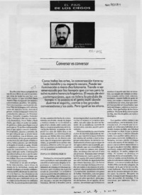 Conversar es conversar  [artículo] Marco Antonio de la Parra.