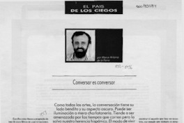 Conversar es conversar  [artículo] Marco Antonio de la Parra.