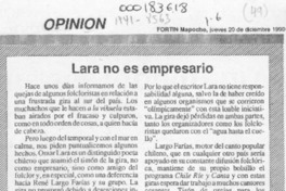 Lara no es empresario  [artículo].