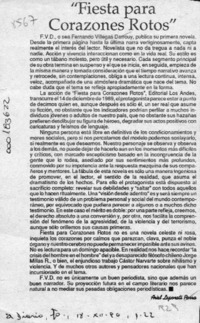 "Fiesta para corazones rotos"  [artículo] Ariel Leporati Parra.