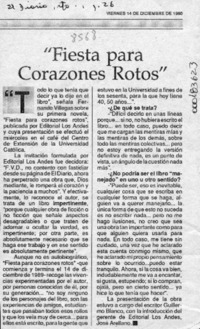 "Fiesta para corazones rotos"  [artículo].
