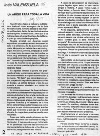 Un amigo para toda la vida  [artículo] Inés Valenzuela.
