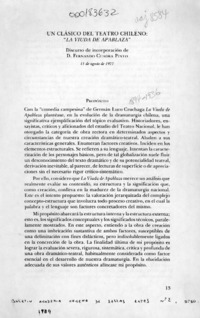 Un clásico del teatro chileno, "La viuda de Apablaza"  [artículo] Fernando Cuadra Pinto.