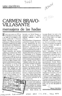 Carmen Bravo-Villasante, mensajera de las hadas  [artículo] Manuel Peña Muñoz.