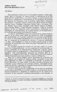 Aníbal Pinto, Doctor Honoris Causa  [artículo] José Serra.