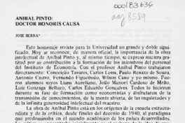 Aníbal Pinto, Doctor Honoris Causa  [artículo] José Serra.