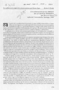 Un conflicto en el origen de la ciencia moderna  [artículo] Alejandro Ramírez F.