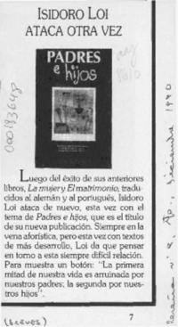 Isidoro Loi ataca otra vez  [artículo].