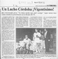 Un Lucho Córdoba vigentísimo!  [artículo].