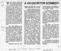 A un escritor dormido  [artículo].