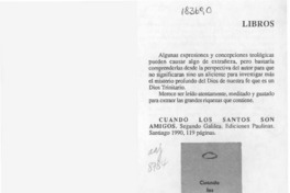 Cuando los santos son amigos  [artículo].