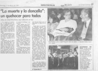 "La muerte y la doncella", un quehacer para todos  [artículo] Carmen Mera O.