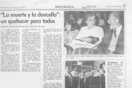 "La muerte y la doncella", un quehacer para todos  [artículo] Carmen Mera O.