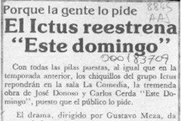 El Ictus reestrena "Este domingo"  [artículo].