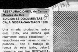 Restauraciones  [artículo] Gonzalo Muñoz.