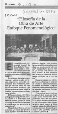 "Filosofía de la obra de arte, enfoque fenomenológico"  [artículo].