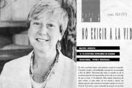 No exigir a la vida -- porque regala  [artículo] Renée Gewölb.