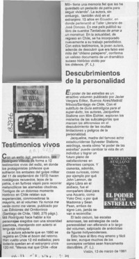 Testimonios vivos  [artículo] F. L.