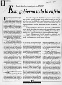 Este gobierno todo lo enfría  [artículo] R. O.