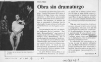 Obra sin dramaturgo  [artículo] Hans Ehrmann.