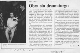 Obra sin dramaturgo  [artículo] Hans Ehrmann.