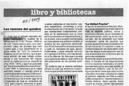 Las razones del quiebre  [artículo] Marcela Sabaj.