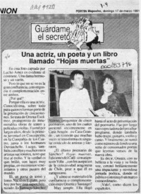 Una Actriz, un poeta y un libro llamado "Hojas muertas"