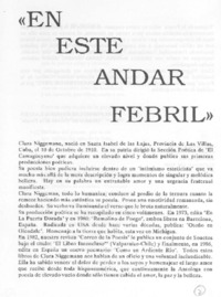 "En este andar febril"