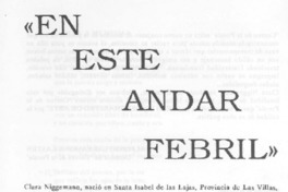 "En este andar febril"