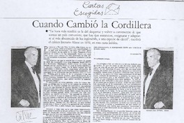 Cuando cambió la cordillera