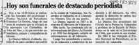 Hoy son funerales de destacado periodista  [artículo].