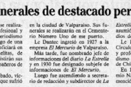 Hoy son funerales de destacado periodista  [artículo].