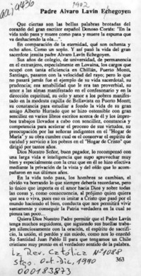 Padre Alvaro Lavín Echegoyen  [artículo].