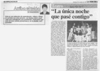 "La única noche que pasé contigo"  [artículo] Yolanda Montecinos.