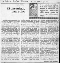 El desenfado narrativo  [artículo] Wellington Rojas Valdebenito.